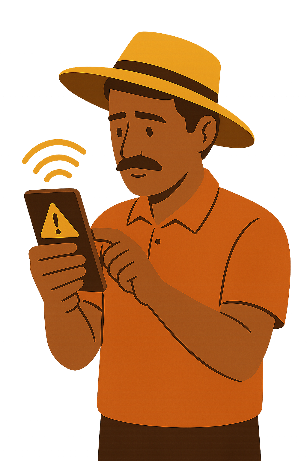 Pessoa acompanhando alertas no celular